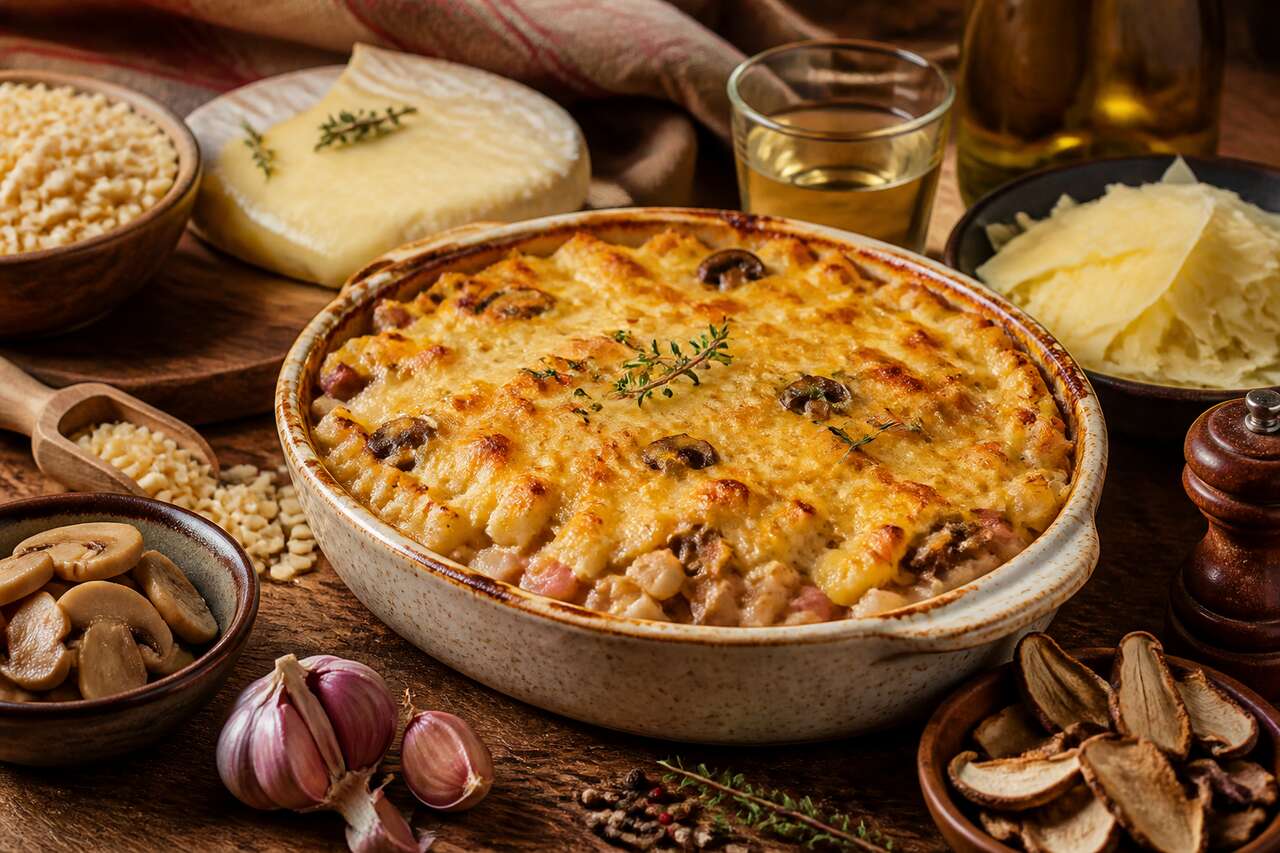 Gratin de crozets façon forestière : recette savoureuse
