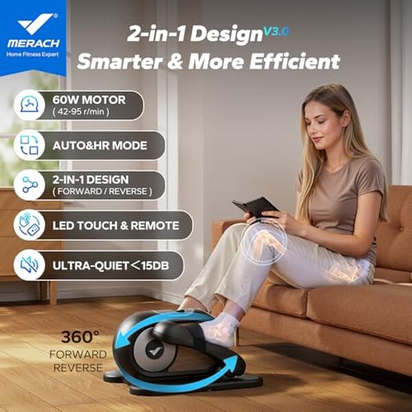 Découvrez notre test détaillé de l'elliptique de bureau Merach avec mini vélo électrique 12 vitesses : performance, confort et efficacité pour votre entraînement au bureau. 