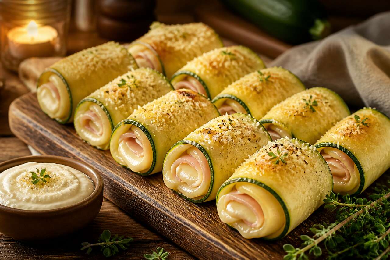 Courgettes roulées au fromage et jambon : recette gourmande et facile
