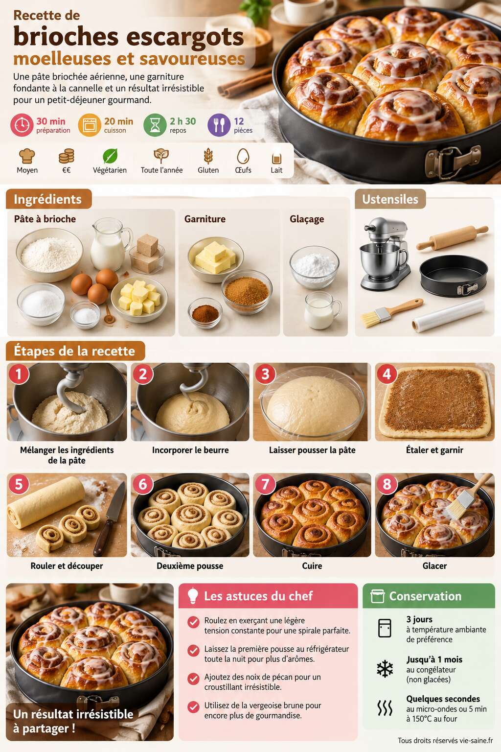 Fiche recette Recette de brioches escargots moelleuses et savoureuses Fiche recette Recette de brioches escargots moelleuses et savoureuses