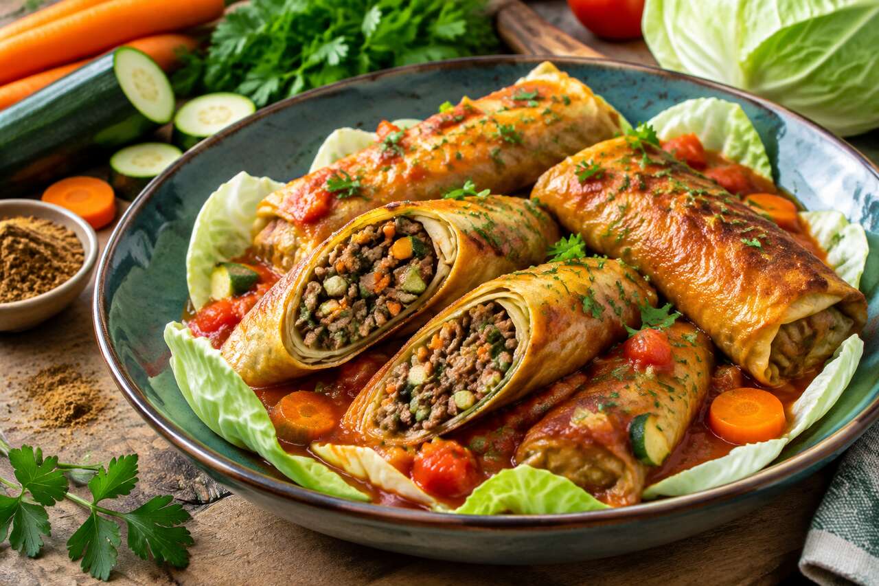 Cigares aux légumes et boeuf : recette saine et savoureuse