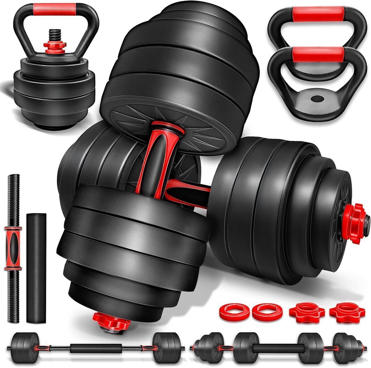 Test : ensemble d'haltères RE : sPORT 2 en 1, 40 kg et kettlebell