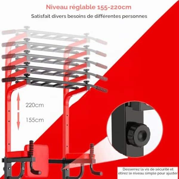 Découvrez notre test complet du power tower ajustable 200 kg : barres de traction, station multifonction, performances et avis d'experts pour votre entraînement. 